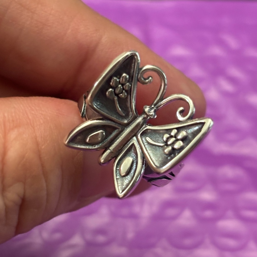 Charming Silver Butterfly Ring - image 1